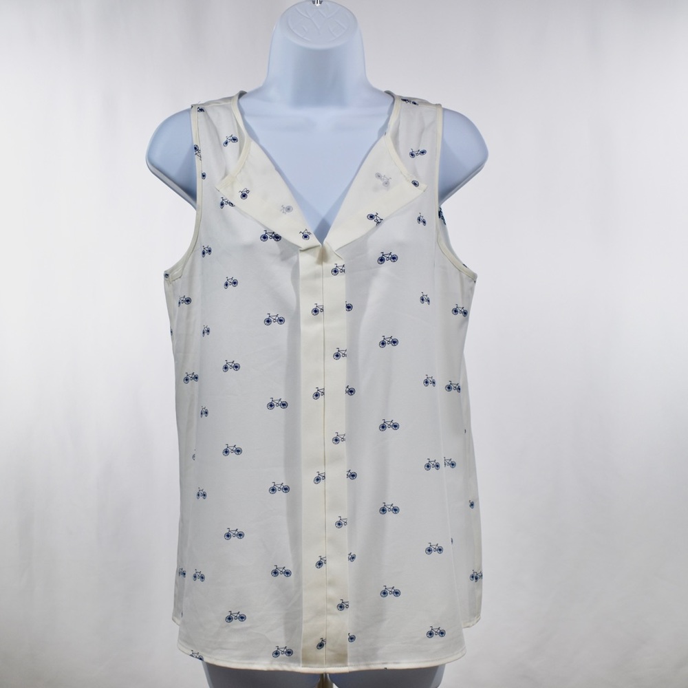 Fun 2 Fun Stitch Fix Sleeveless bicycle print Top